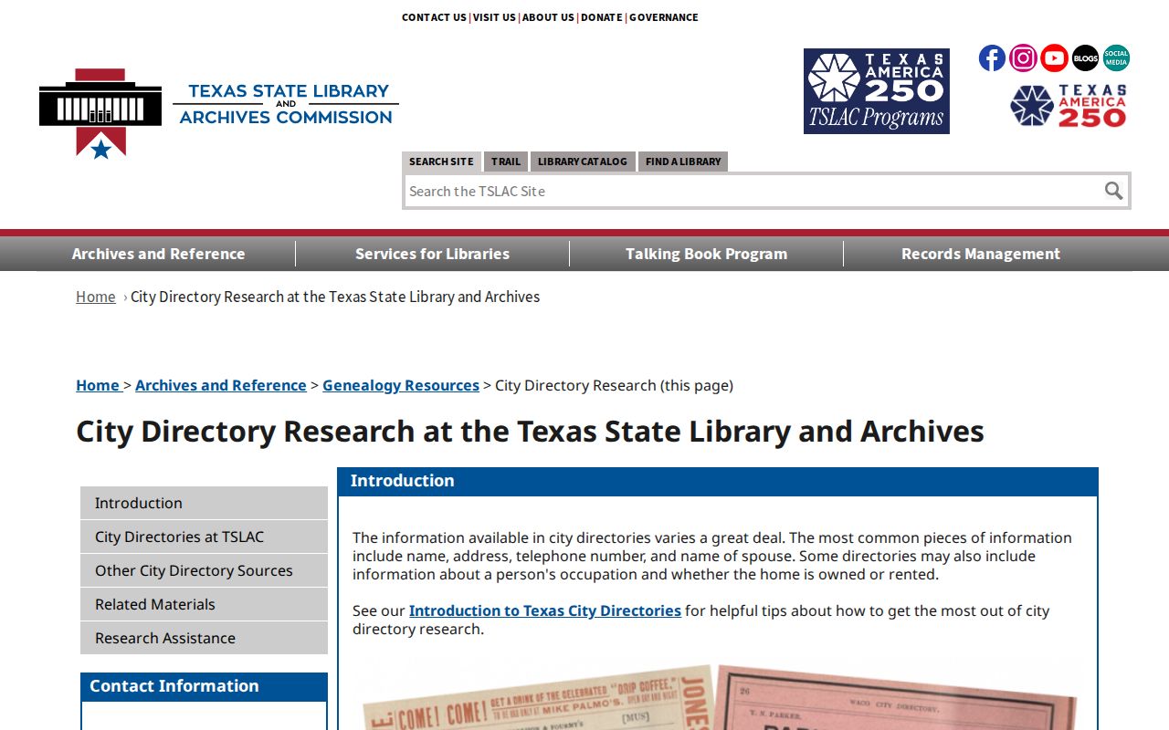 McKinney city directory research guide from Texas State Library