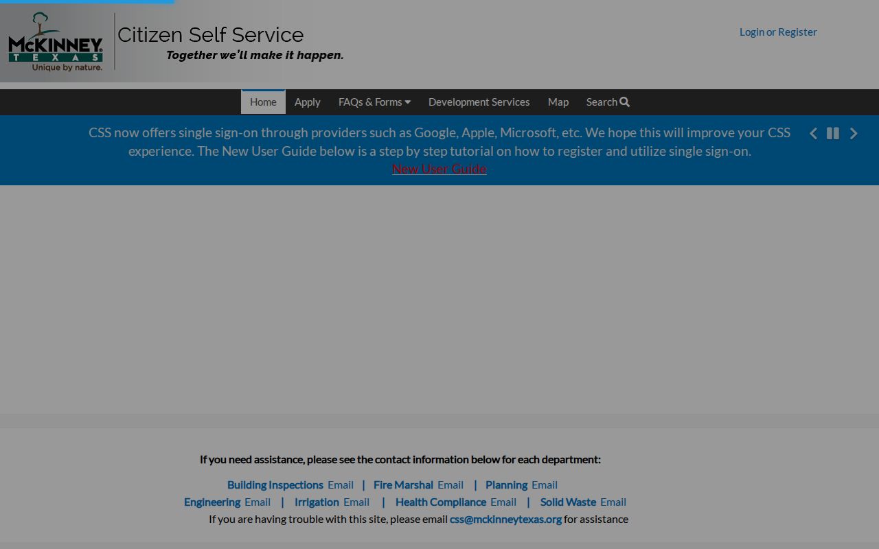 McKinney street directory CSS permit portal